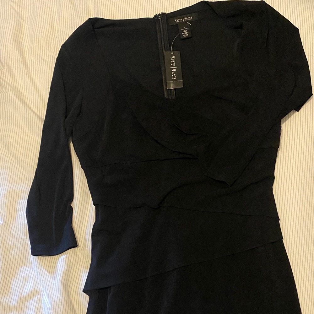 White House Black Market Classic Black Long Sleeve Dress